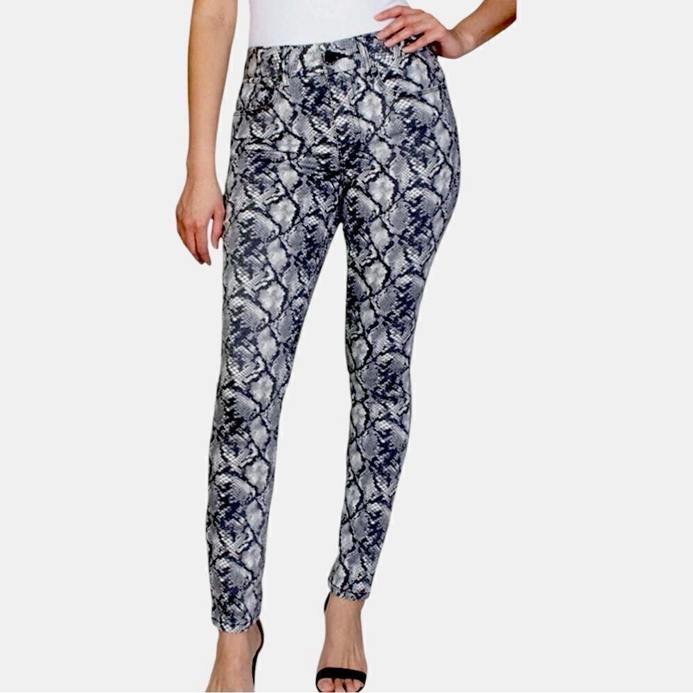 Seven7 Jeans Women’s Tummyless High Rise Neutral Snake Skinny Jeans Sz 8